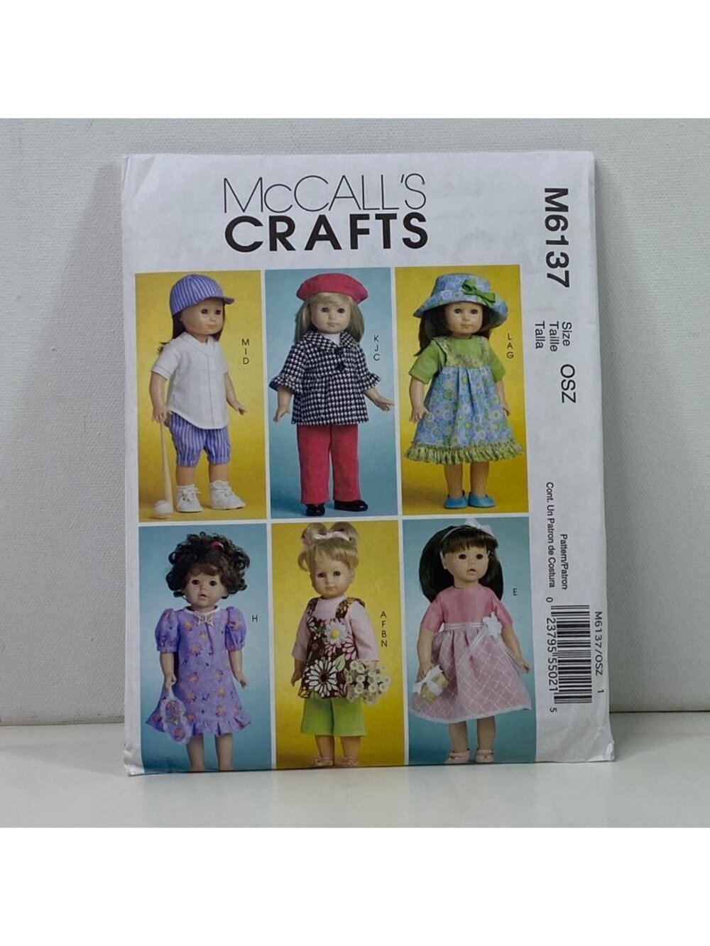 McCalls M6137 Doll Clothes Pattern Uncut Fits 18-Inch Dolls American Girl Hats